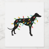 Christmas Lights Greyhound Cute Gifts Dog Lovers Wijn Etiket (Enkel label)
