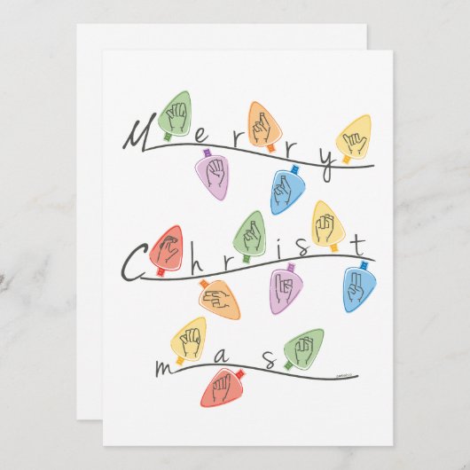 Christmas Lights in Sign Language Feestdagenkaart (Voorkant / Achterkant)