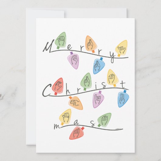 Christmas Lights in Sign Language Feestdagenkaart (Voorkant)