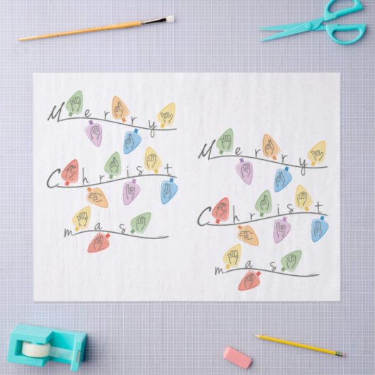 Christmas Lights in Sign Language Tissuepapier (Craft)