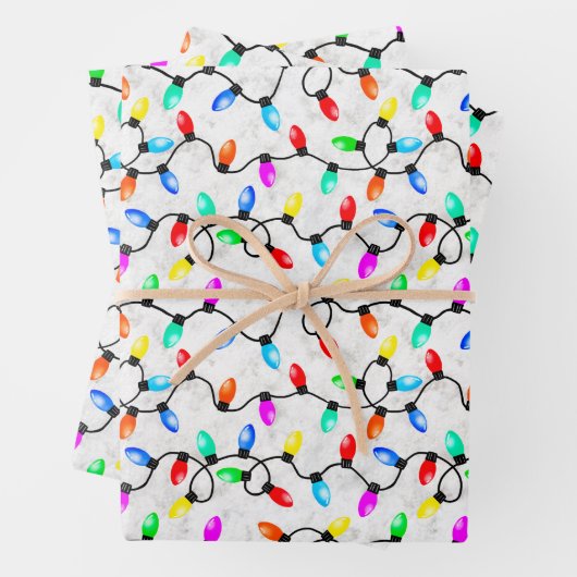 Christmas Lights In The Snow Inpakpapier Vel (In situ)