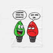 Christmas Lights Joke Light Bulb Working Off On Pu Fleece Deken (Voorkant)
