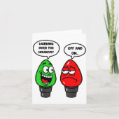 Christmas Lights Joke Light Bulb Working Off On Pu Kaart (Voorkant)