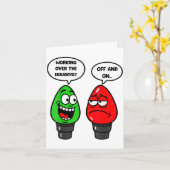 Christmas Lights Joke Light Bulb Working Off On Pu Kaart (Gele Bloem)