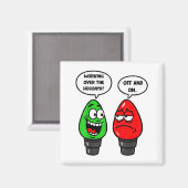 Christmas Lights Joke Light Bulb Working Off On Pu Magneet (Voorkant / Achterkant)