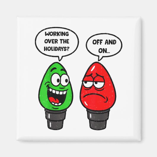 Christmas Lights Joke Light Bulb Working Off On Pu Magneet (Voorkant)