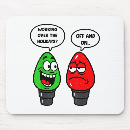 Christmas Lights Joke Light Bulb Working Off On Pu Muismat (Voorkant)