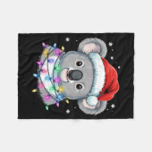 Christmas Lights Koala Santa Hat Cute Xmas Pajamas Fleece Deken (Voorkant (Horizontaal))