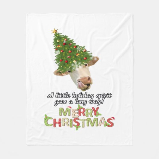Christmas Lights Koe Lovers Classic T-shirt Fleece Deken (Voorkant)