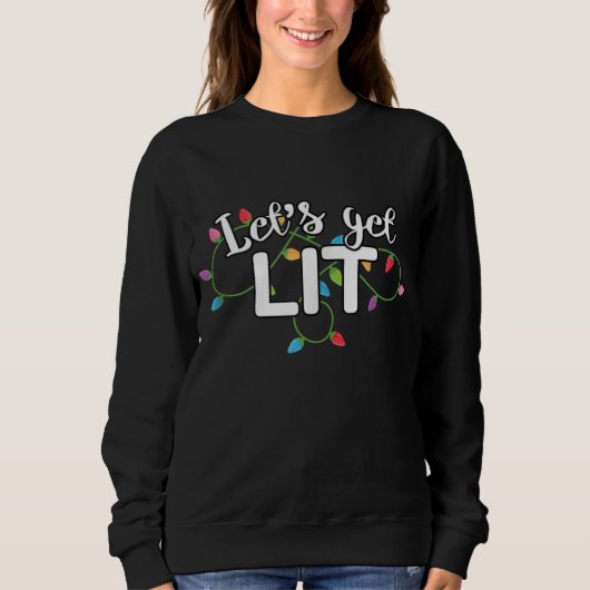 Christmas Lights Let's Get Lit Gift Trui (Voorkant)