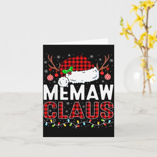 Christmas Lights Memaw Claus Family Matching Xmas  Kaart (Gele Bloem)