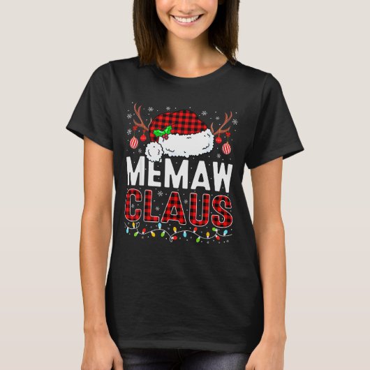 Christmas Lights Memaw Claus Family Matching Xmas  T-shirt (Voorkant)