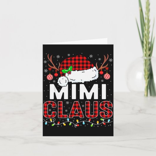 Christmas Lights Mimi Claus Family Matching Xmas P Kaart (Voorkant)