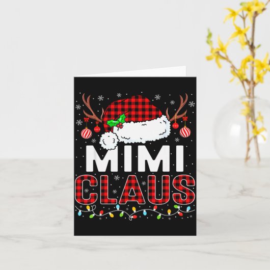 Christmas Lights Mimi Claus Family Matching Xmas P Kaart (Gele Bloem)