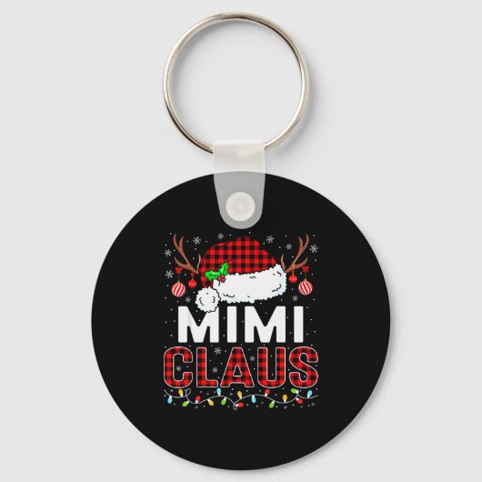 Christmas Lights Mimi Claus Family Matching Xmas P Sleutelhanger (Voorkant)