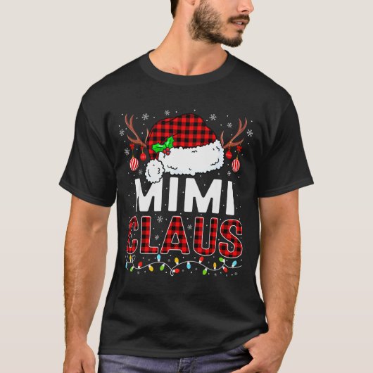 Christmas Lights Mimi Claus Family Matching Xmas P T-shirt (Voorkant)