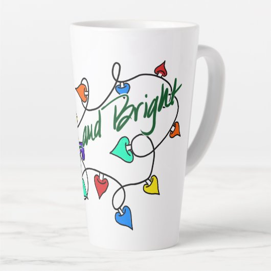Christmas lights mug latte mok (Rechterhoek)