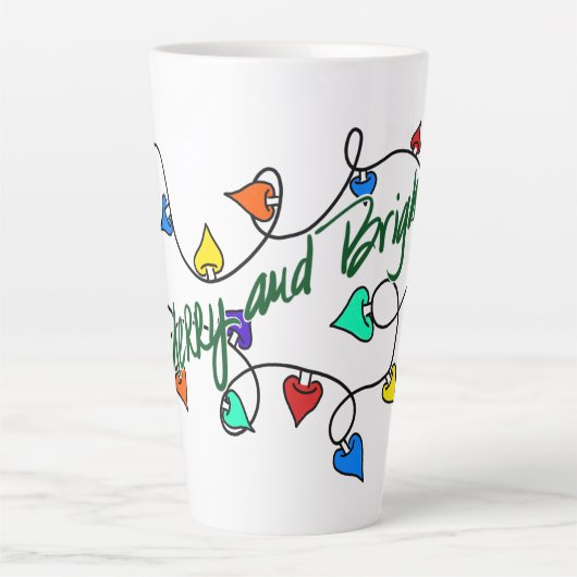 Christmas lights mug latte mok (Voorkant)