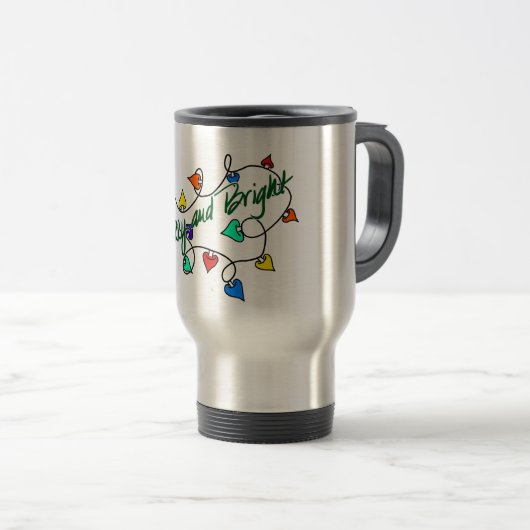 Christmas lights mug reisbeker (Voorkant rechts)