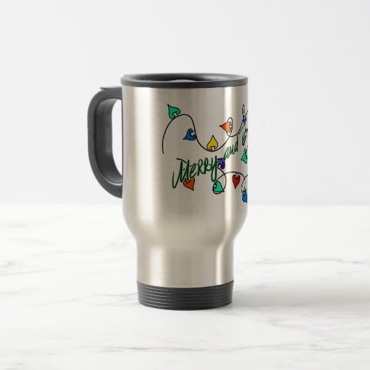 Christmas lights mug reisbeker (Voorkant links)