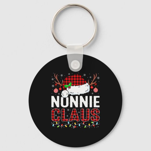 Christmas Lights Nonnie Claus Family Matching Xmas Sleutelhanger (Voorkant)