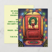 CHRISTMAS LIGHTS OPEN HOUSE PARTY INVITATION KAART (Voorkant / Achterkant)