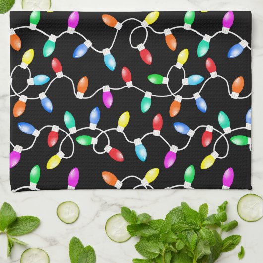 Christmas Lights Pattern Theedoek (Gevouwen)