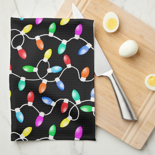 Christmas Lights Pattern Theedoek (Quarter Fold)