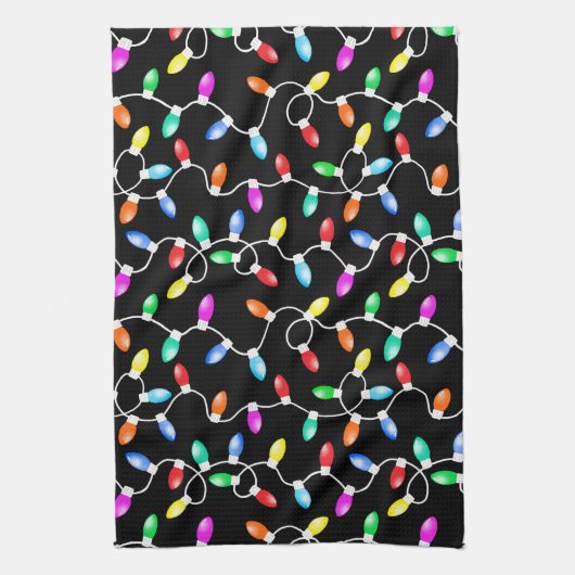 Christmas Lights Pattern Theedoek (Verticaal)