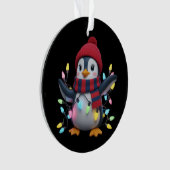 Christmas Lights Penguin Wearing Xmas Hat Penguins Ornament (voorkant)