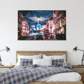 CHRISTMAS LIGHTS - REGENT STREET, LONDEN, VK CANVAS AFDRUK (Insitu (Slaapkamer))