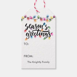 Christmas Lights Seasons Greetings TO FROM Cadeaulabel