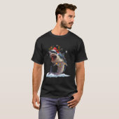 Christmas Lights Shark   Santa Hat Xmas Family T-shirt (Voorkant volledig)