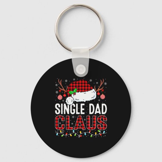 Christmas Lights Single Dad Claus Family Matching Sleutelhanger (Voorkant)