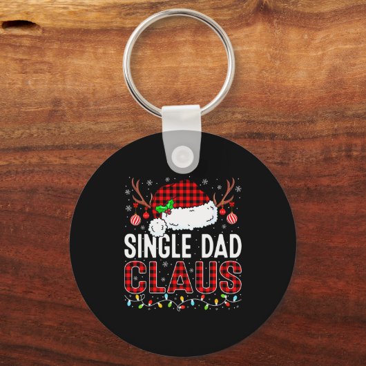 Christmas Lights Single Dad Claus Family Matching Sleutelhanger (Voorkant)