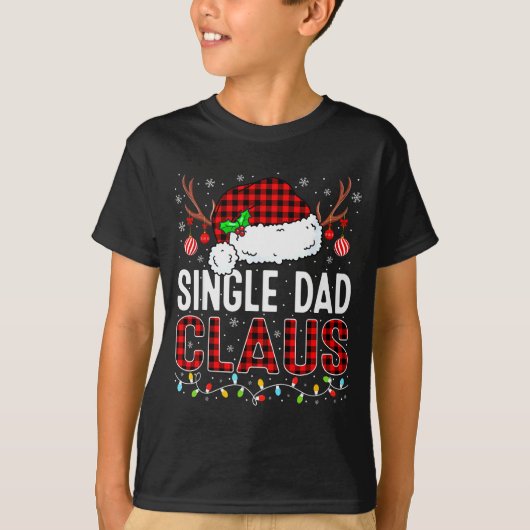 Christmas Lights Single Dad Claus Family Matching  T-shirt (Voorkant)