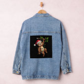 Christmas Lights Sloth Wearing Xmas Hat - Sloth Lo Denim Jacket (Hangar)