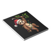 Christmas Lights Sloth Wearing Xmas Hat - Sloth Lo Notitieblok (Schuin)