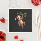 Christmas Lights Sloth Wearing Xmas Hat - Sloth Lo Servet (Insitu)