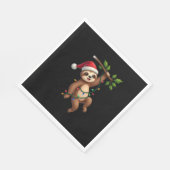 Christmas Lights Sloth Wearing Xmas Hat - Sloth Lo Servet (Hoek)