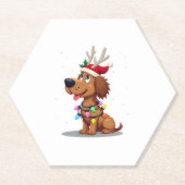 Christmas Lights Soft Coated Wheaten Terrier Dog T Kartonnen Onderzetters (Voorkant)