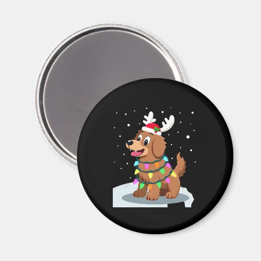 Christmas Lights Soft Coated Wheaten Terrier Dog T Magneet (Voorkant / Achterkant)