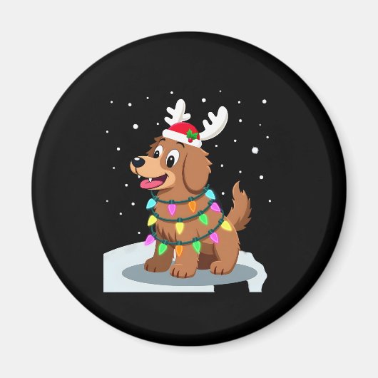 Christmas Lights Soft Coated Wheaten Terrier Dog T Magneet (Voorkant)
