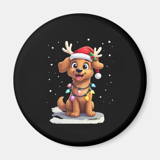 Christmas Lights Soft Coated Wheaten Terrier Dog T Magneet (Voorkant)