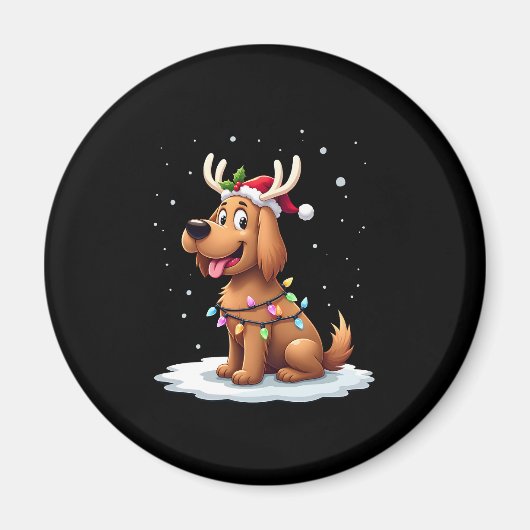 Christmas Lights Soft Coated Wheaten Terrier Dog T Magneet (Voorkant)