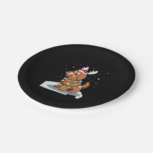 Christmas Lights Soft Coated Wheaten Terrier Dog T Papieren Bordje (Gekanteld)