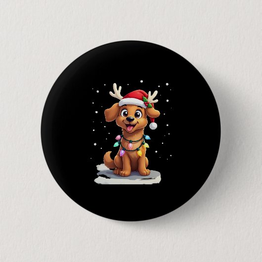 Christmas Lights Soft Coated Wheaten Terrier Dog T Ronde Button 5,7 Cm (Voorkant)