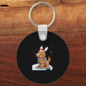 Christmas Lights Soft Coated Wheaten Terrier Dog T Sleutelhanger (Voorkant)