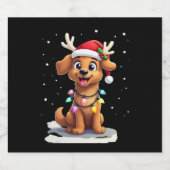 Christmas Lights Soft Coated Wheaten Terrier Dog T Sparkling Wijnetiket (Enkel label)