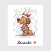 Christmas Lights Soft Coated Wheaten Terrier Dog T Sticker (Vel)